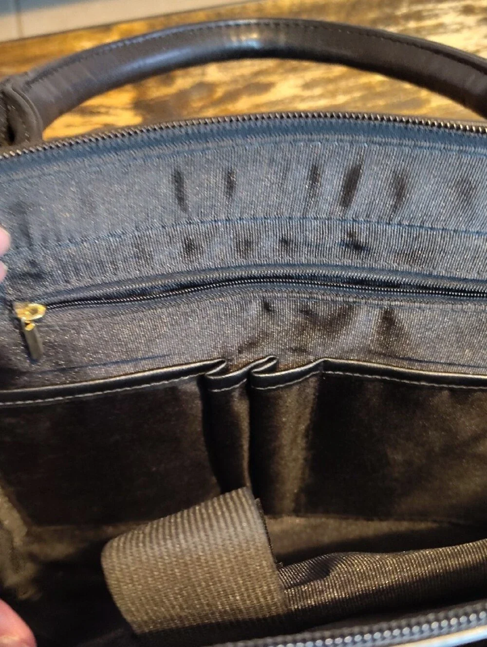 Nubily Vegan Leather Black Floral Embossed 15.6 Inch Laptop Tote